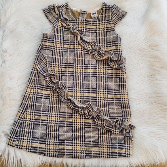 Janie and Jack Other - Janie and Jack Black and Yellow Plaid Ruffled Dress - Size 2T - Darling Ensemble